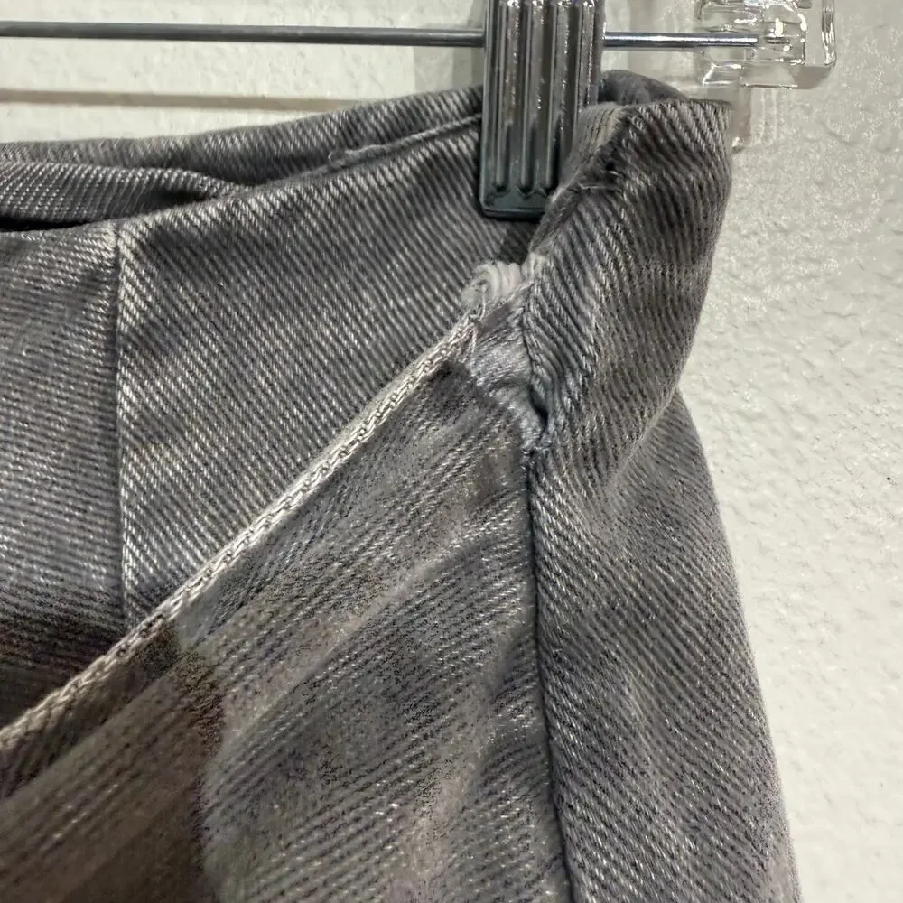 Mustard Seed Washed Charcoal Tie Belt Mini Skirt Sz M